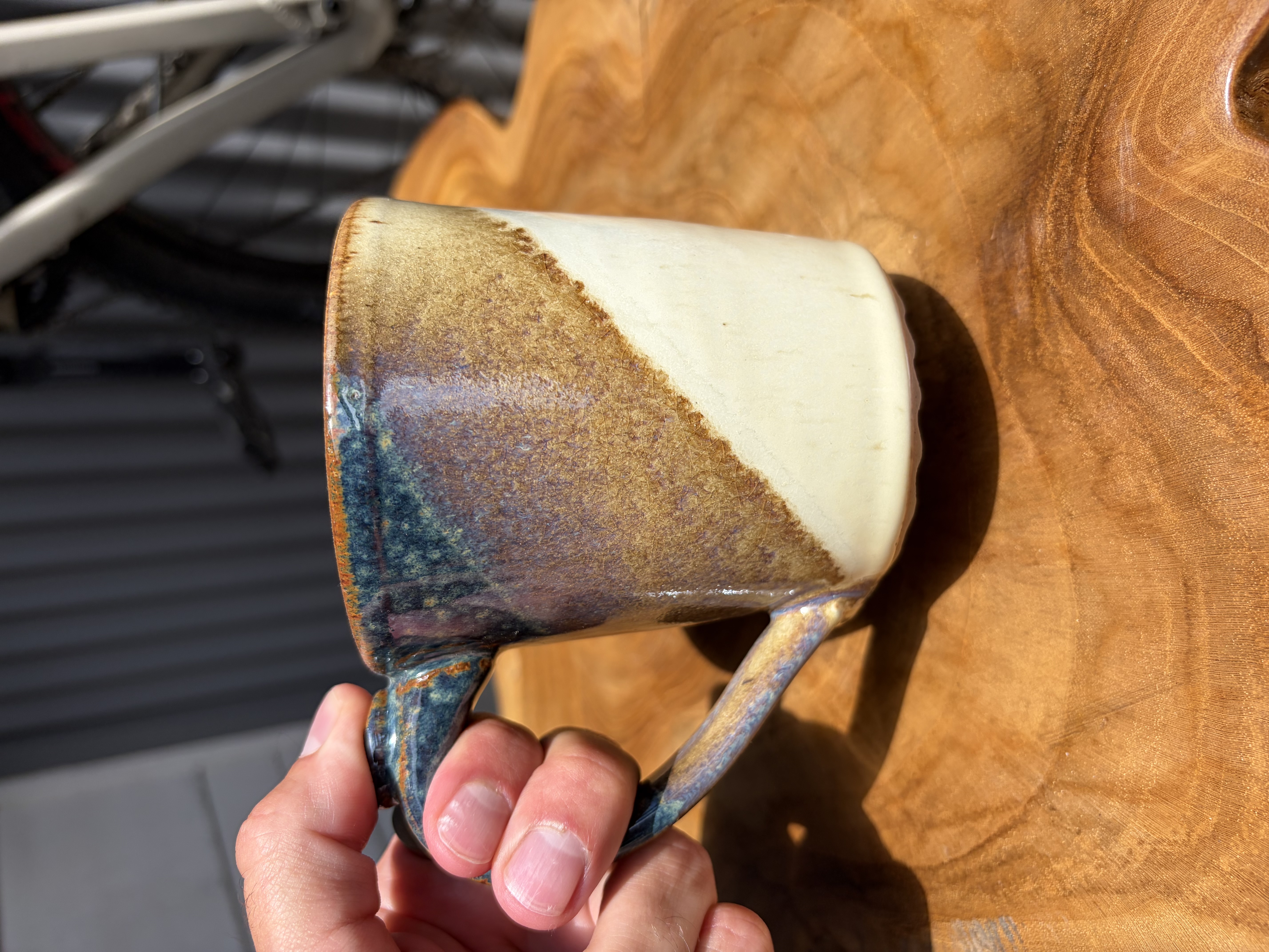 White and Blue Mug